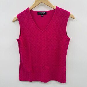 Jones New York Petite Womens PM Medium Sleeveless V Neck Sweater Shell Pink 2558